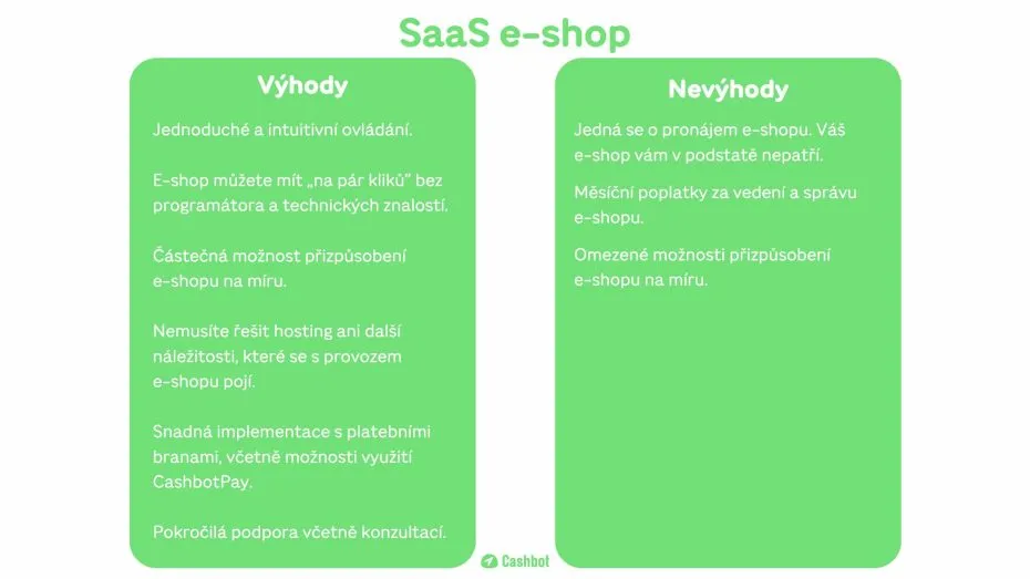 Výhody a nevýhody SaaS e-shopů (Shoptet, Shopify, FastCentrik a další)